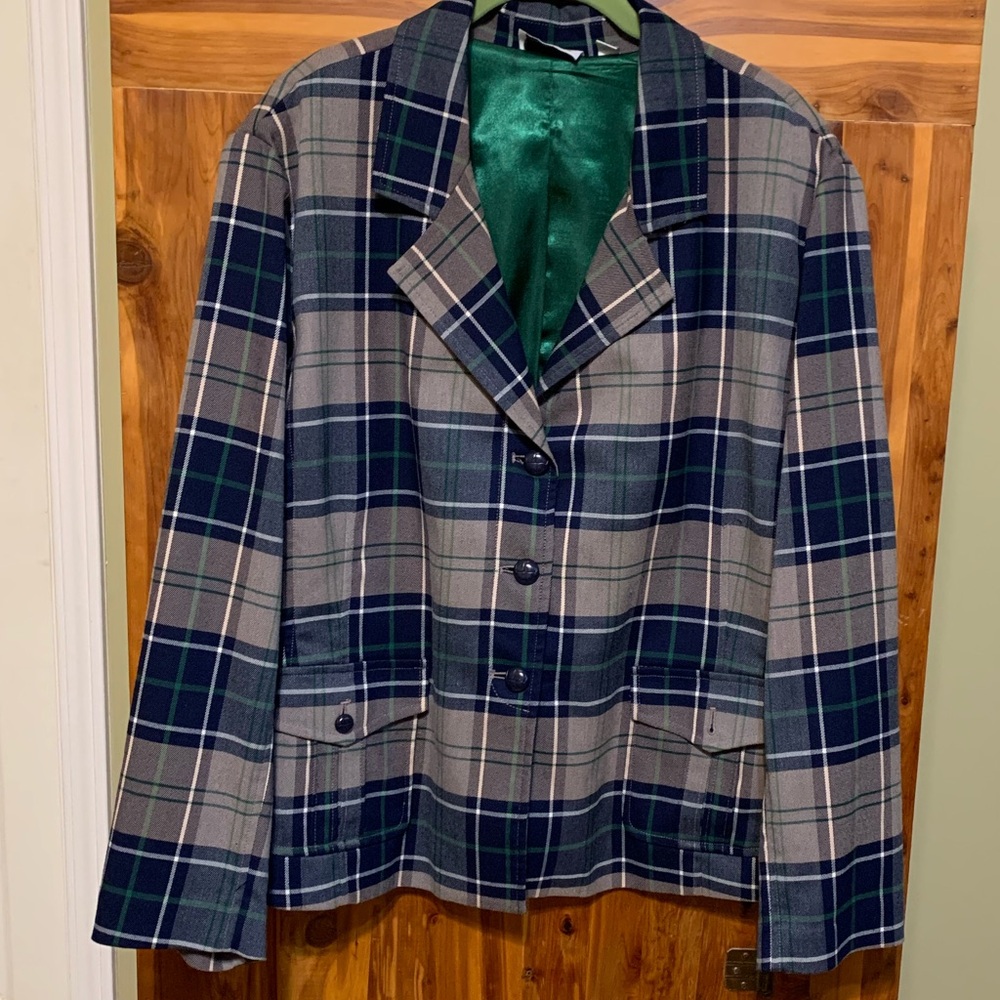 Joan Rivers Equestrian Plaid Jacket